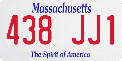 MA license plate 438JJ1
