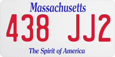 MA license plate 438JJ2