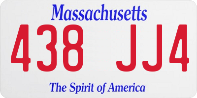 MA license plate 438JJ4