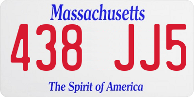 MA license plate 438JJ5