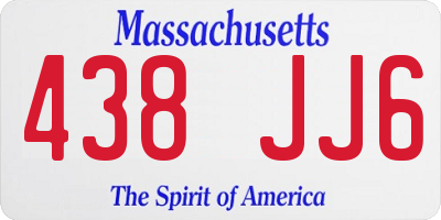 MA license plate 438JJ6
