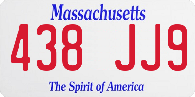 MA license plate 438JJ9