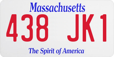 MA license plate 438JK1