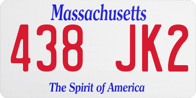 MA license plate 438JK2