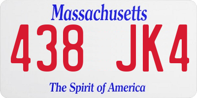 MA license plate 438JK4