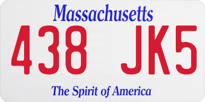 MA license plate 438JK5