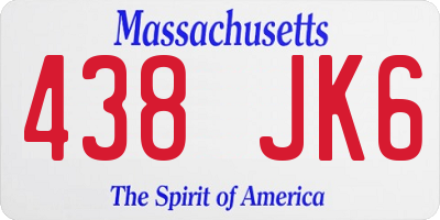 MA license plate 438JK6