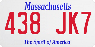 MA license plate 438JK7