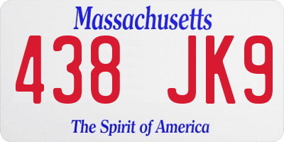MA license plate 438JK9
