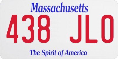 MA license plate 438JL0