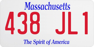 MA license plate 438JL1