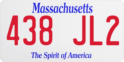 MA license plate 438JL2