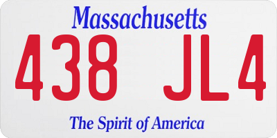 MA license plate 438JL4