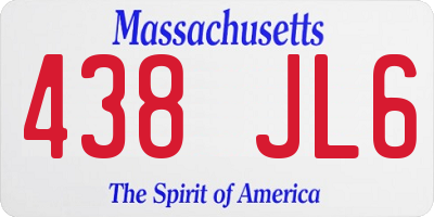 MA license plate 438JL6