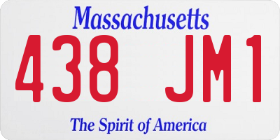 MA license plate 438JM1