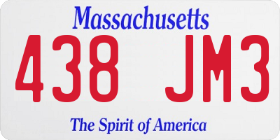 MA license plate 438JM3