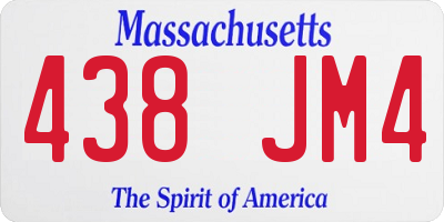 MA license plate 438JM4