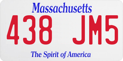 MA license plate 438JM5