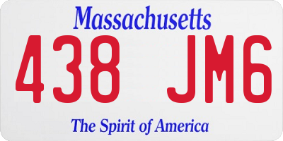 MA license plate 438JM6