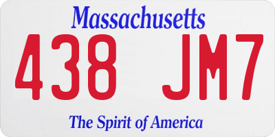 MA license plate 438JM7