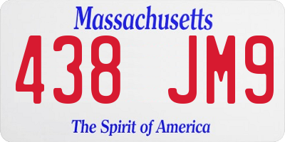 MA license plate 438JM9