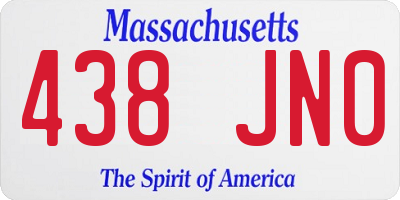 MA license plate 438JN0