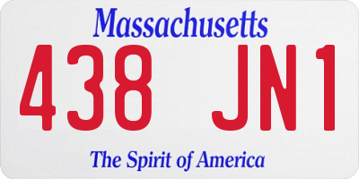 MA license plate 438JN1