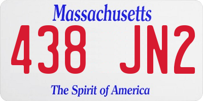 MA license plate 438JN2