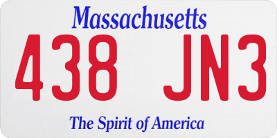 MA license plate 438JN3