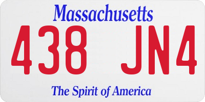 MA license plate 438JN4