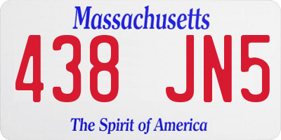 MA license plate 438JN5