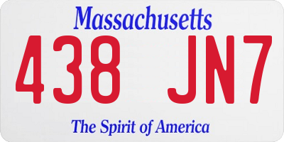 MA license plate 438JN7
