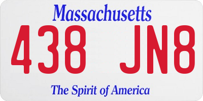 MA license plate 438JN8