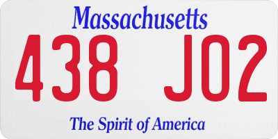 MA license plate 438JO2