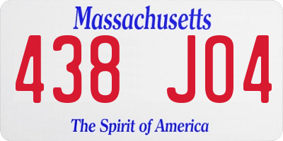 MA license plate 438JO4
