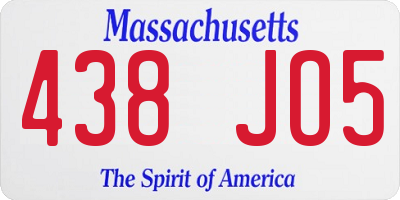MA license plate 438JO5
