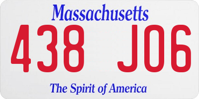 MA license plate 438JO6