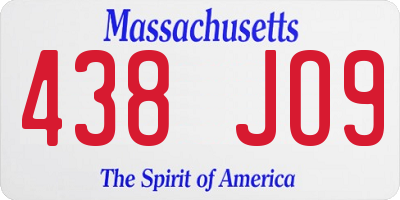 MA license plate 438JO9