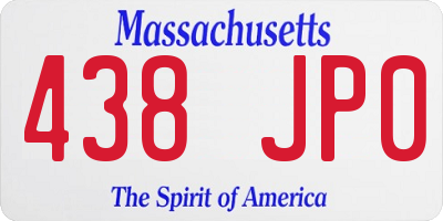 MA license plate 438JP0
