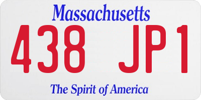 MA license plate 438JP1