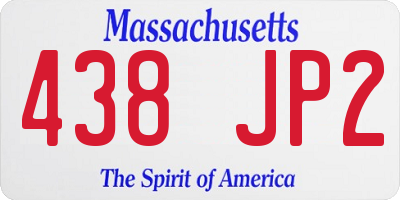 MA license plate 438JP2