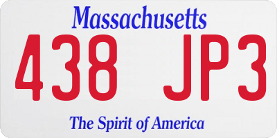 MA license plate 438JP3