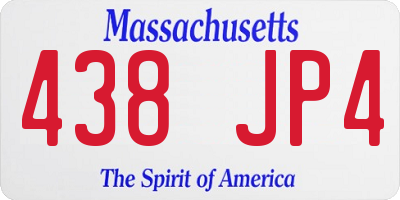 MA license plate 438JP4