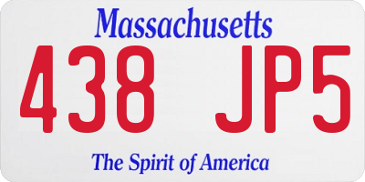 MA license plate 438JP5