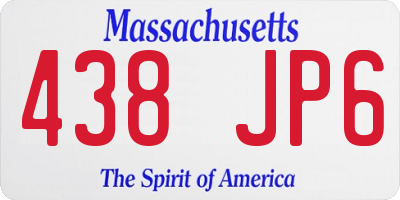 MA license plate 438JP6