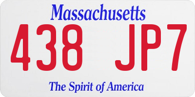 MA license plate 438JP7