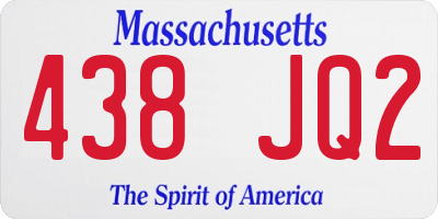 MA license plate 438JQ2
