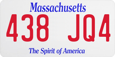 MA license plate 438JQ4