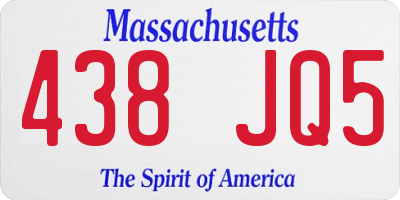 MA license plate 438JQ5