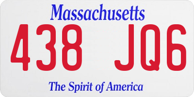 MA license plate 438JQ6